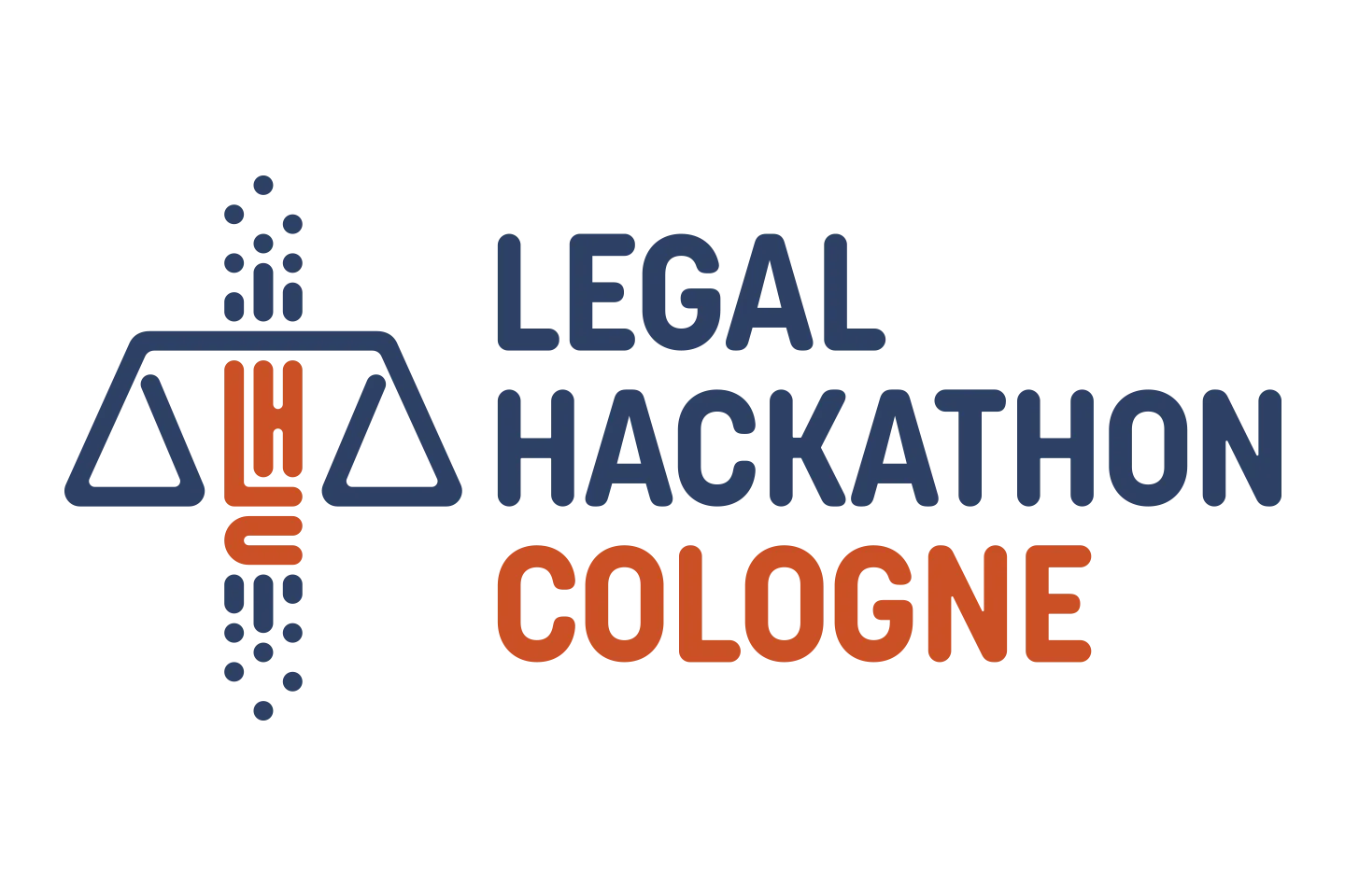 Logo Legal Hackathon Cologne Logo des Legal Hackathon Cologne mit digital-juristischem Designmotiv