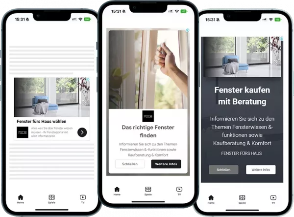 Mockups mit Display Anzeigen, erstellt von HENZGEN + SCHOMMER
