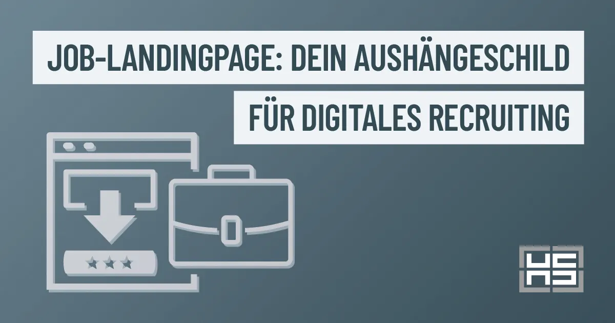 job-landingpage Eine Grafik zeigt eine stilisierte Job-Landingpage