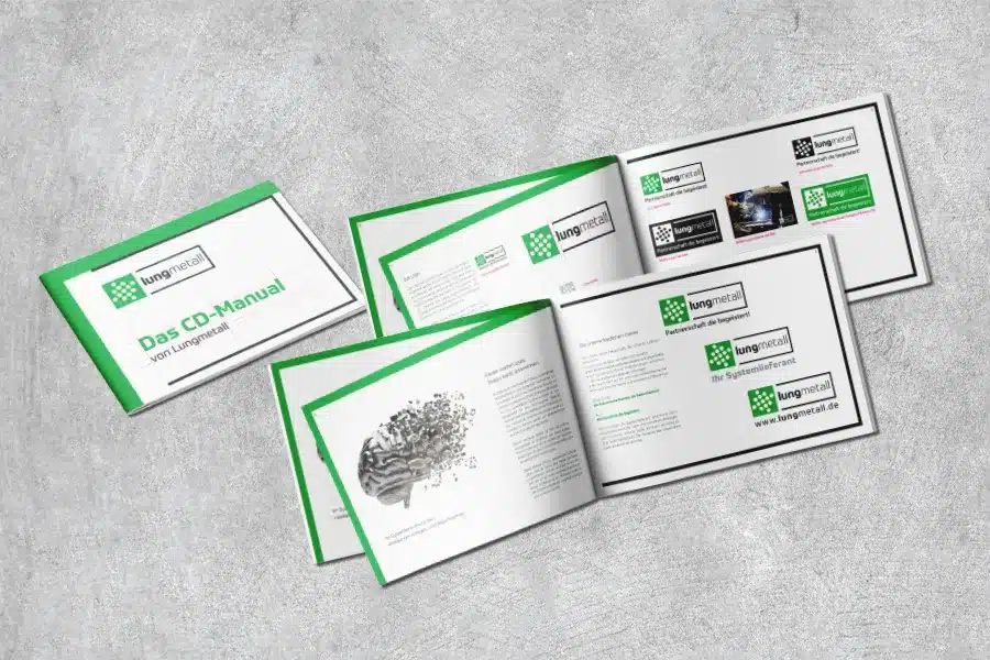 Corporate Design Manual mit definierten Gestaltungsrichtlinien für ein einheitliches Markenbild