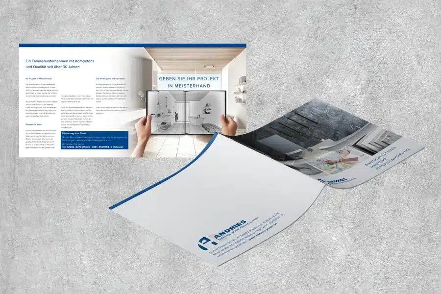 Leistungsbroschüre mit professionellem Layout zur Präsentation von Services und Corporate Design Leistungen