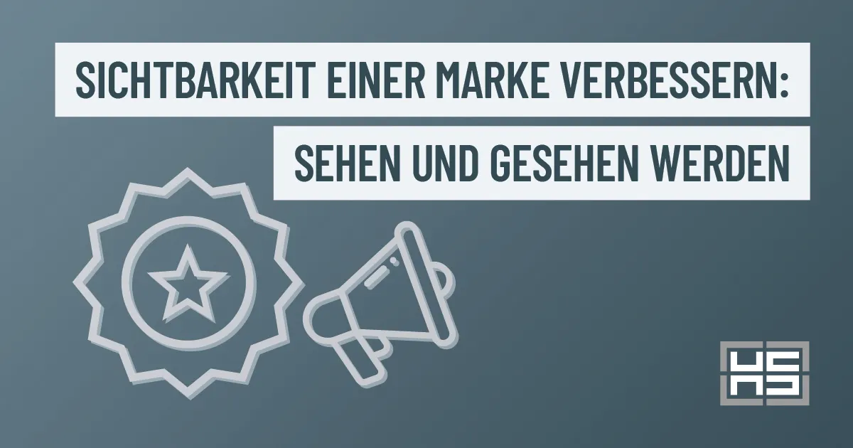 Eine Grafik zeigt ein illustriertes Markenlogo und ein stilisiertes Megaphon